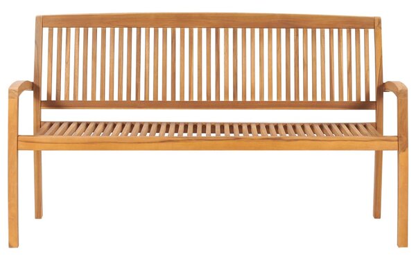 Tömör tíkfa rakásolható kerti pad párnával 159 cm