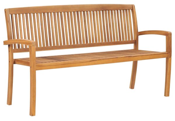 Tömör tíkfa rakásolható kerti pad párnával 159 cm