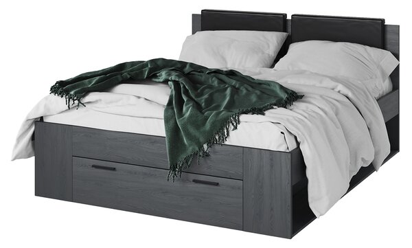 Postel 160x200 kárpitozott ágy fejtámlája Galaxy 51 - tölgy carbon