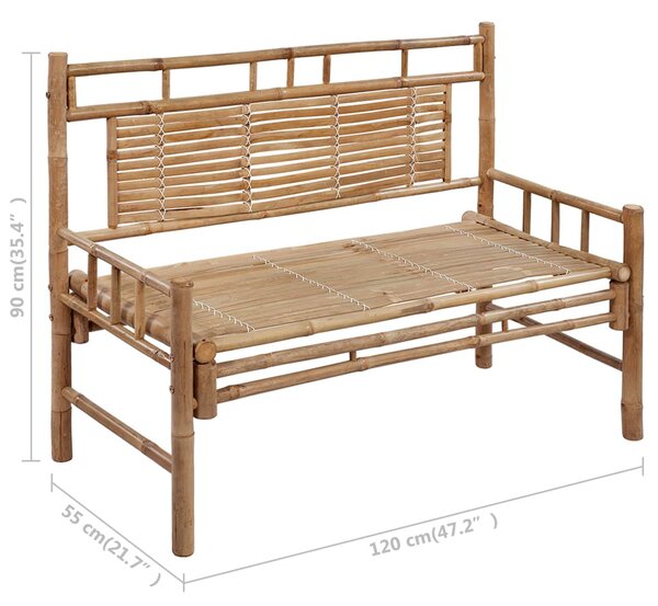 Bambusz kerti pad párnával 120 cm
