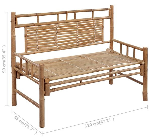 Bambusz kerti pad párnával 120 cm