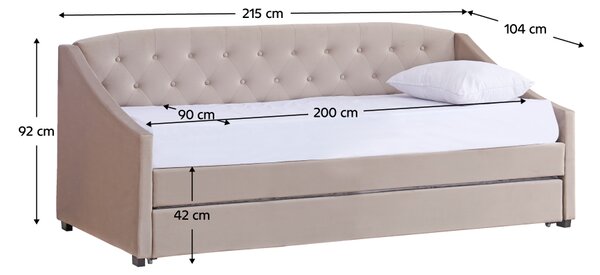 KONDELA Kihúzható ágy, barnásszürke Taupe, ALODA