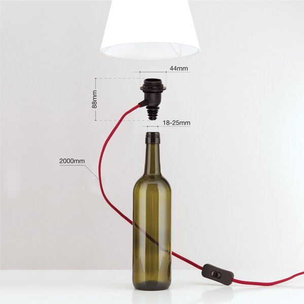 BOTTLE modern asztali lámpa 1xE27, bordó