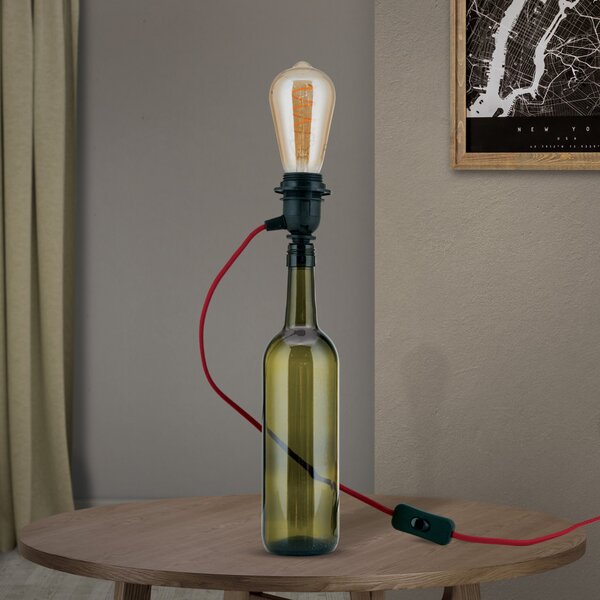 BOTTLE modern asztali lámpa 1xE27, bordó