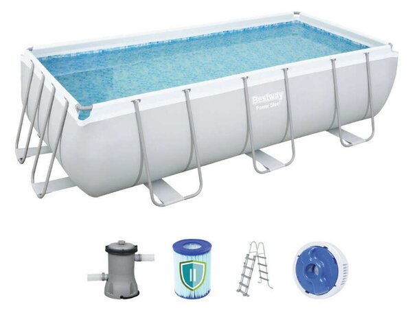 Bestway Capri 404x201x100cm Fémvázas medence vízforgatóval és létrával (FFA 678) - szürke