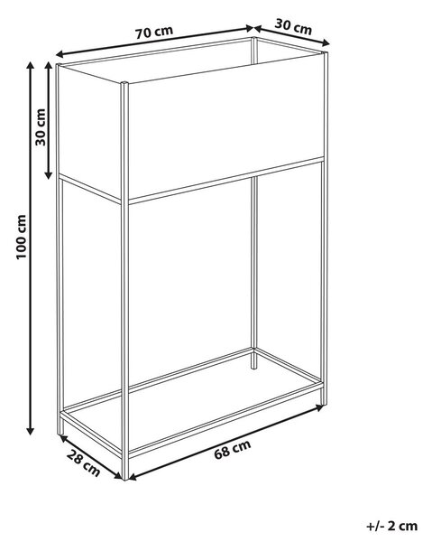 Magasított virágállvány TAPIEN Fém 70 cm Bézs