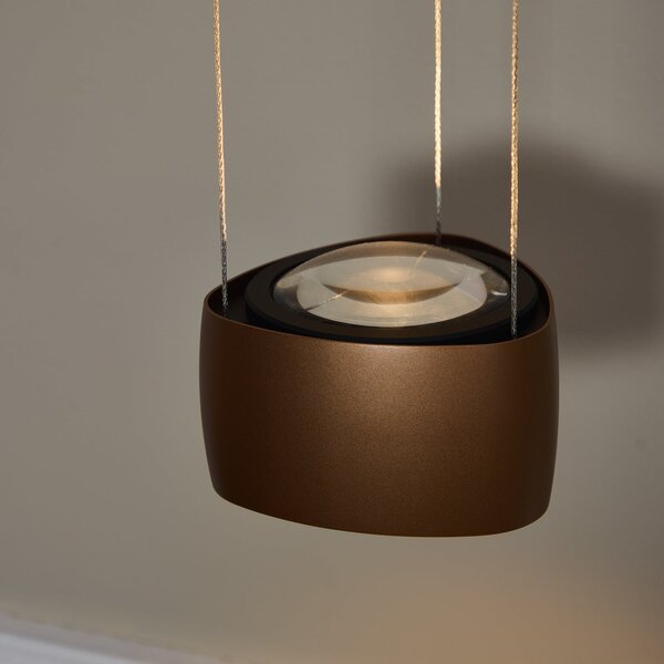 Függőlámpa LOOM DESIGN, Air, dimmable, Barna / Rozsdabarna, Nappali, Alumínium, Modern