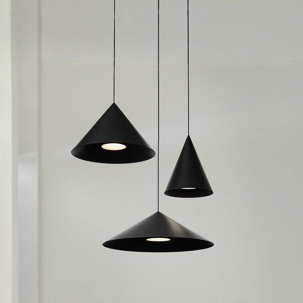 Függőlámpa LOOM DESIGN, Hanzu, dimmable, Fekete, Nappali, Alumínium, Modern