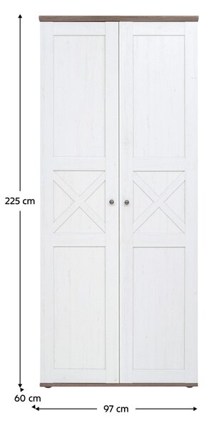 KONDELA Szekrény, canyon fenyő/sonoma trüffel tölgy, TEINA SZF2D006