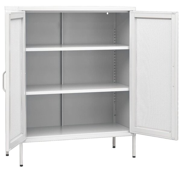Fehér acél tárolószekrény 80 x 35 x 101,5 cm
