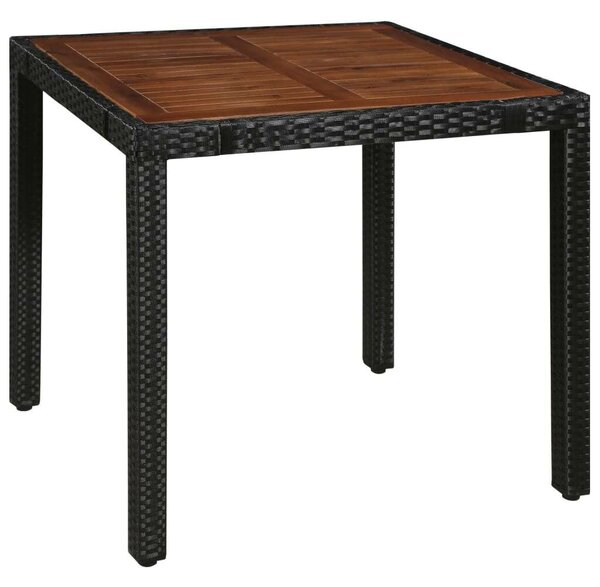 VidaXL Kültéri Étkezőgarnitúra - 5 részes - Fekete Polyrattan