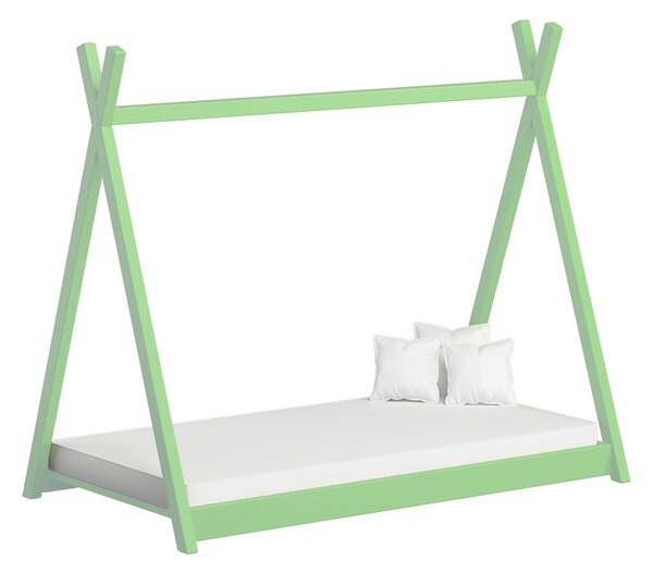 Tipi gyerekágy 80x200 fa házikó - lime