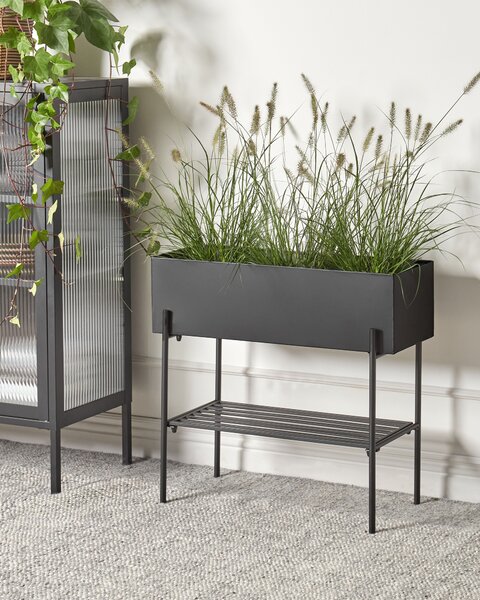 Magasított virágállvány VINCA 70 cm Fém Fekete