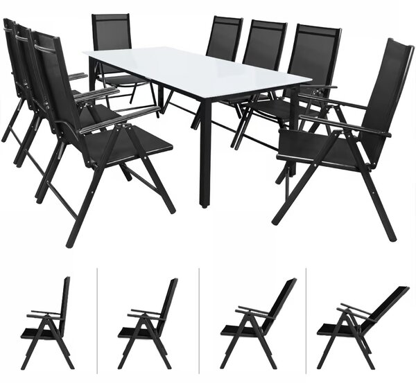 Deuba Bern 1+8 alumínium kerti bútor szett - antracit/üveg