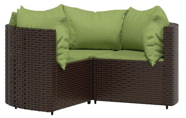 VidaXL 4 részes barna polyrattan kerti ülőgarnitúra párnákkal