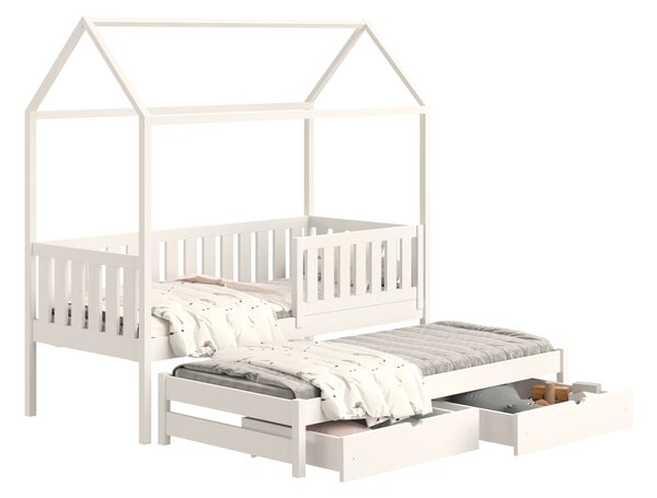 Nemos egyszintes gyerekágy, kihúzható - fehér / 90x200