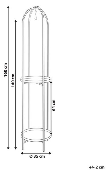 Virágállvány TAMARIX Fém 35 cm Fekete