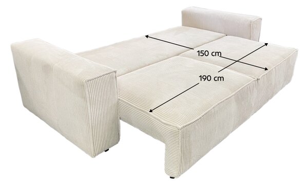 KONDELA Kihúzható heverő, bézs, HARPERA BIG SOFA