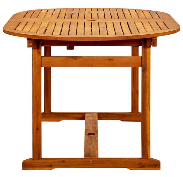 Tömör akácfa kerti étkezőasztal (150-200) x 100 x 75 cm