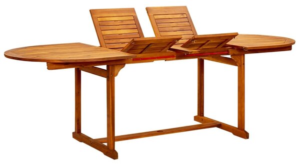 Tömör akácfa kerti étkezőasztal (150-200) x 100 x 75 cm