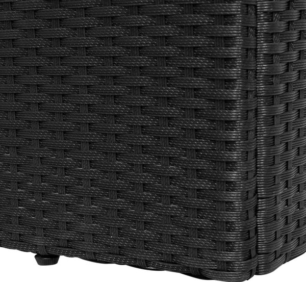 Fekete polyrattan napozóágy párnával