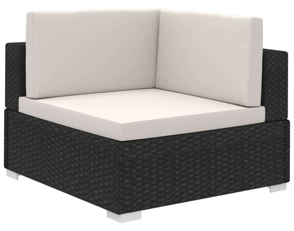 Polyrattan Kerti Bútorszett - 6 részes - Fekete