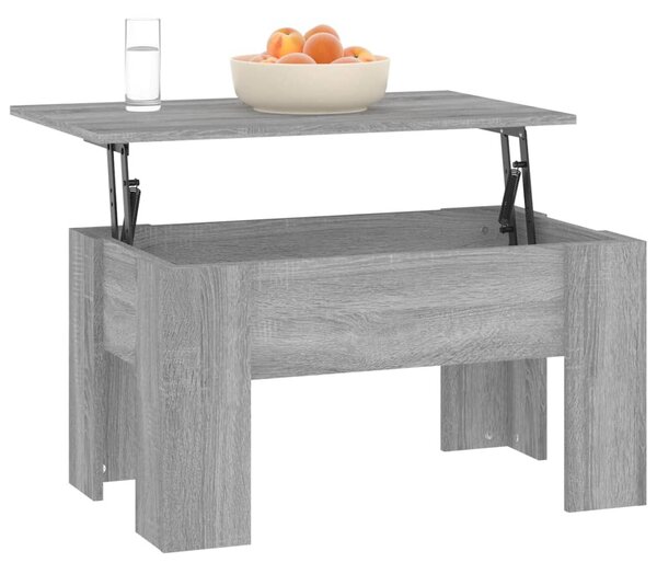 Szürke sonoma színű szerelt fa dohányzóasztal 79 x 49 x 41 cm