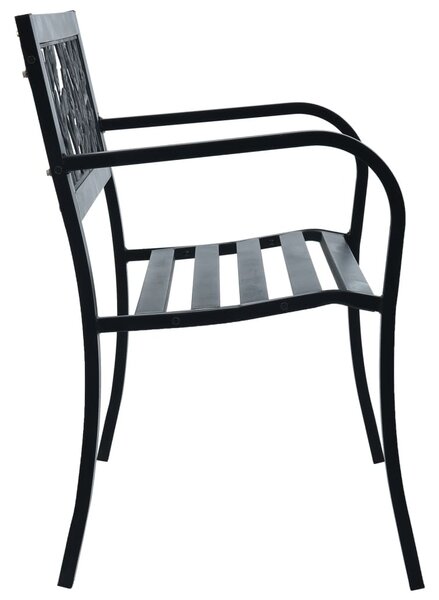 Fekete acél kerti pad 125 cm