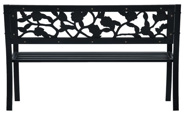 Fekete acél kerti pad 125 cm