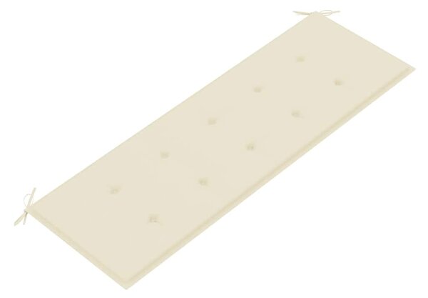 3 személyes tömör eukaliptuszfa kerti pad párnával 150 cm