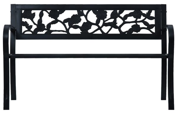 Fekete acél kerti pad 125 cm