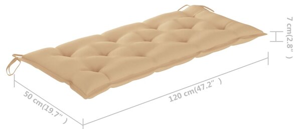 Tömör akácfa kerti pad párnával 120 cm