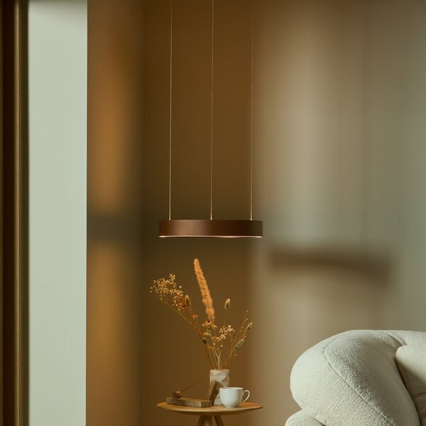 Függőlámpa LOOM DESIGN, Velora, dimmable, Barna / Rozsdabarna, Nappali, Alumínium, Modern