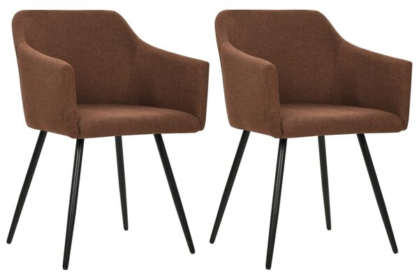323096 Dining Chairs 2 pcs Brown Fabric