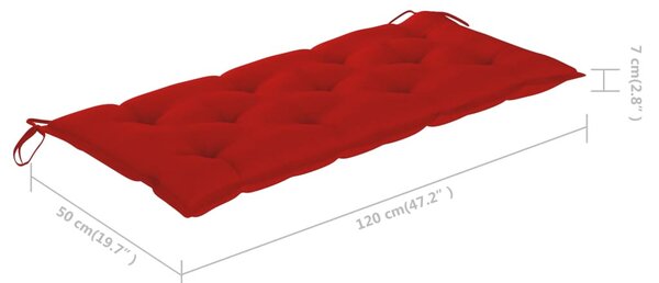 Összecsukható bambusz kerti pad párnával 118 cm