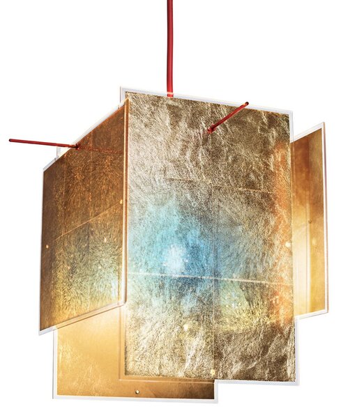 Függőlámpa Ingo Maurer, 24 Karat Blau, dimmable, Arany / Sárgaréz, Nappali, Műanyag, Dizájn