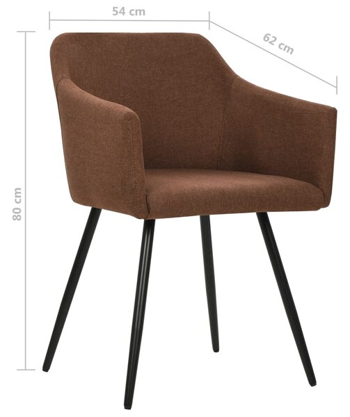 323096 Dining Chairs 2 pcs Brown Fabric