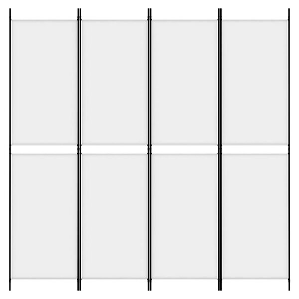 4 paneles fehér szövet térelválasztó 200 x 200 cm