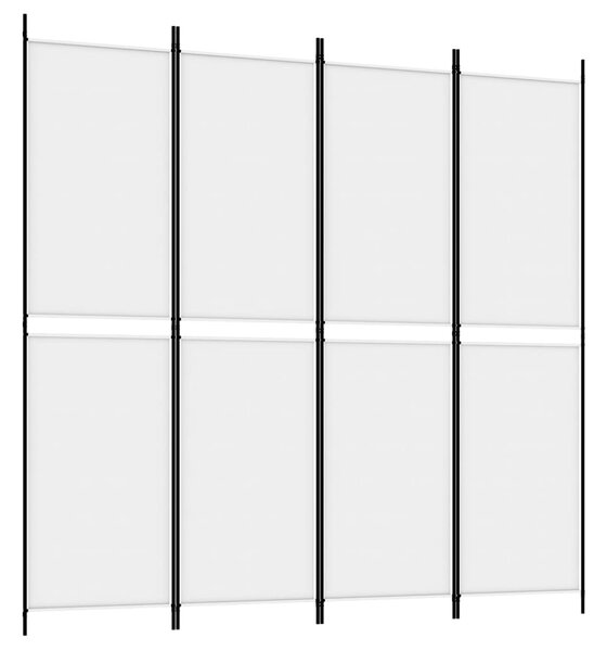 4 paneles fehér szövet térelválasztó 200 x 200 cm