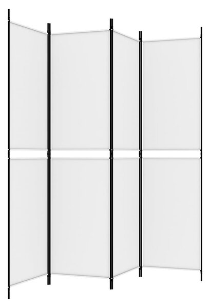 4 paneles fehér szövet térelválasztó 200 x 200 cm