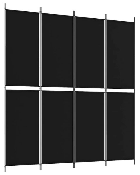 4 paneles fekete szövet térelválasztó 200x220 cm