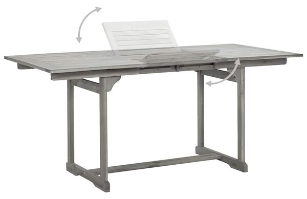 Tömör akácfa kerti étkezőasztal (120-170) x 80 x 75 cm