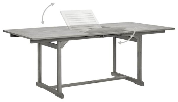 Tömör akácfa kerti étkezőasztal (150-200) x 100 x 75 cm