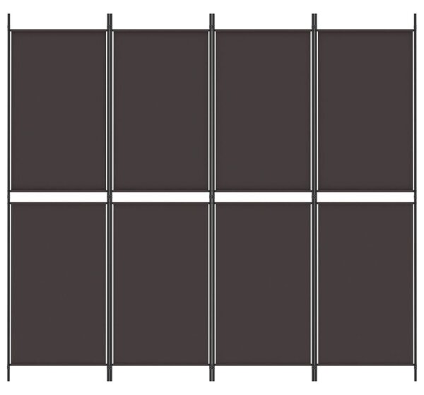4 paneles barna szövet paraván 200x180 cm