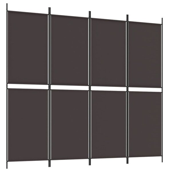 4 paneles barna szövet paraván 200x180 cm