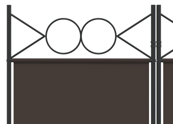 6 paneles barna szövet paraván 240x220 cm