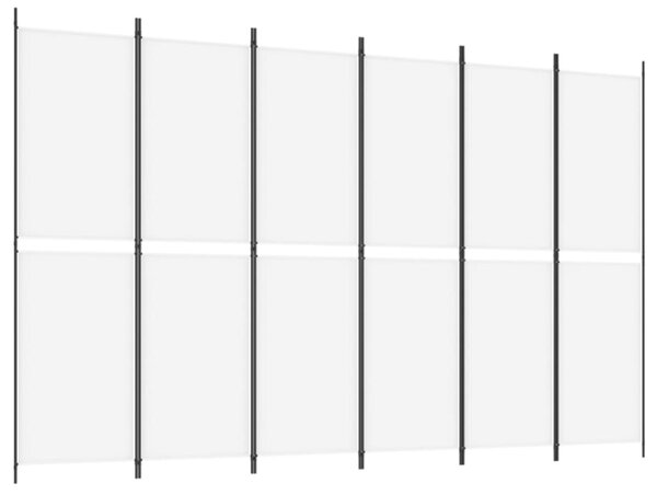 6 paneles fehér szövet térelválasztó 300x200 cm