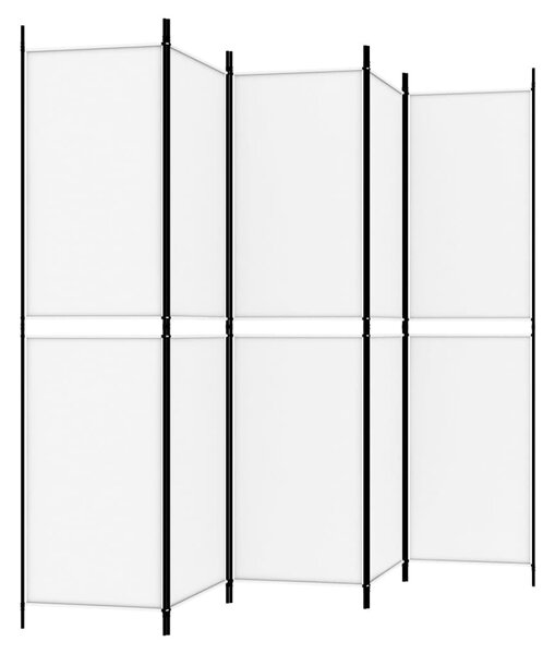 Fehér 5 paneles paraván 250x200 cm szövet