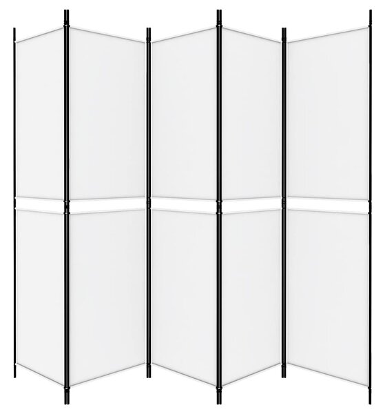 Fehér 5 paneles paraván 250x200 cm szövet