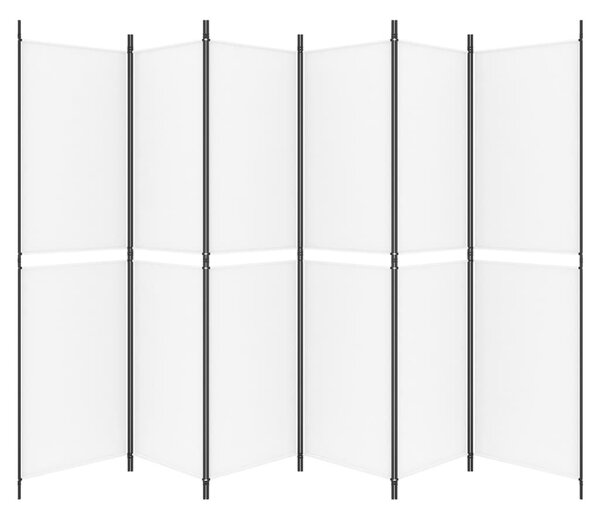 6 paneles fehér szövet térelválasztó 300x200 cm